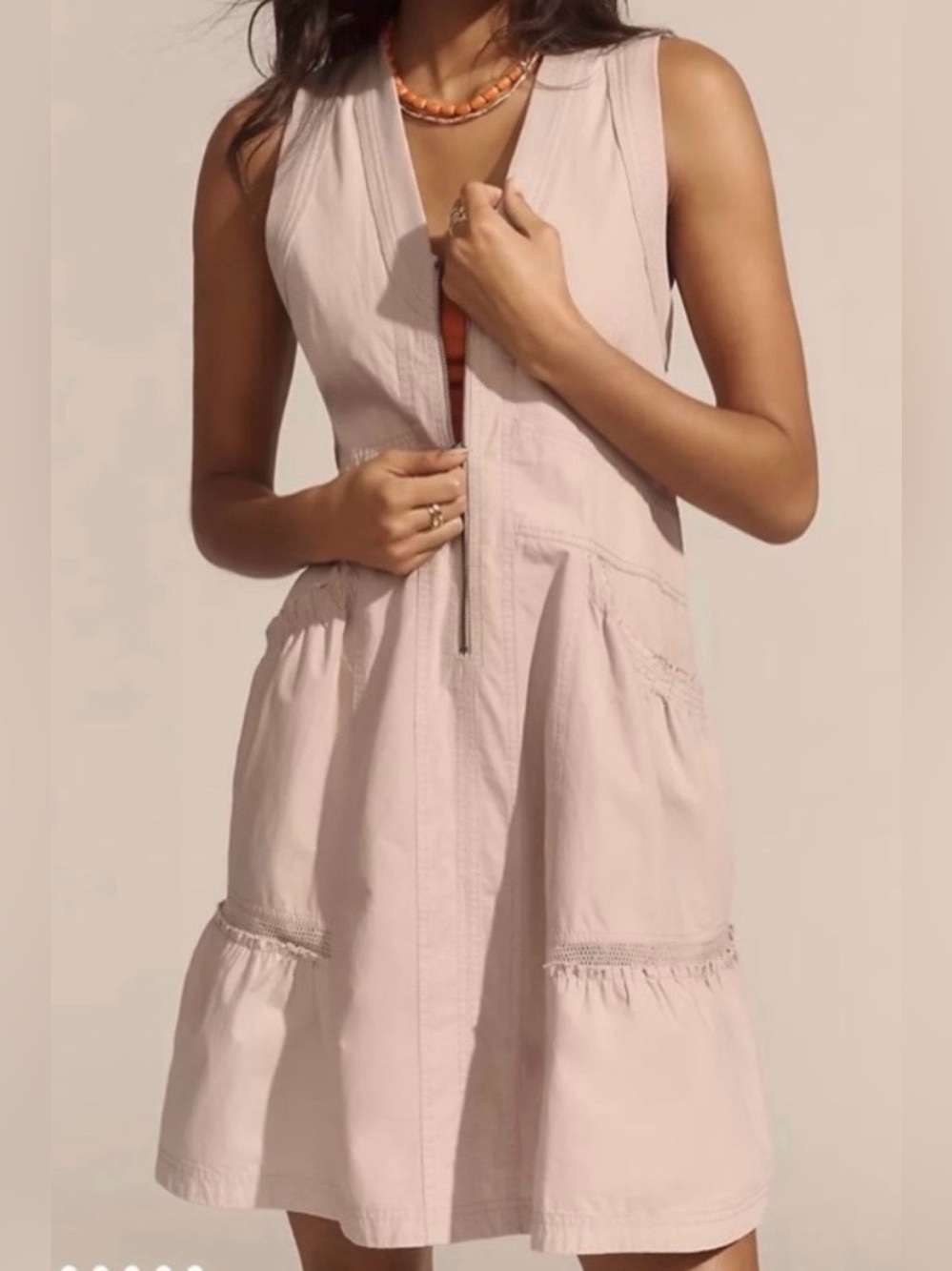 NWOT Daily Practice/Anthropologie Trek Utility Mini Dress in Muted Rose